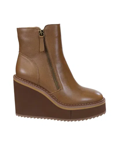 Naked Feet Women's Avail Platform Wedge Ankle Boot In Brown