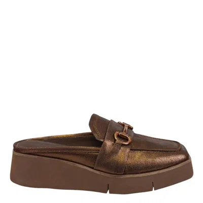 Naked Feet Women's Elect Slip On Platform Mule In Bronze In Brown