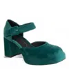 Naked Feet Women's Estonia Heeled Clog In Emerald In Green