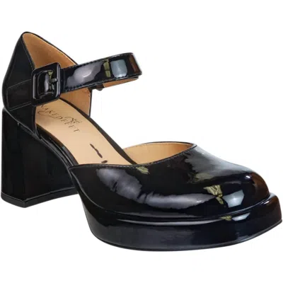NAKED FEET WOMEN'S ESTONIA HEELED CLOGS IN BLACK PATENT