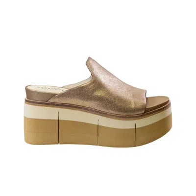 Naked Feet Women's Flow Platform Sandal In Gold