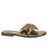 Naked Feet Goa Flat Sandals In Gold