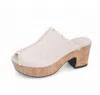 Naked Feet Women Grant Linen Platform Sandal In Natural Linen In Multi