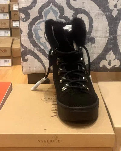 Naked Feet Women's Kaffra Platform Hiker Boots In Black In Blue