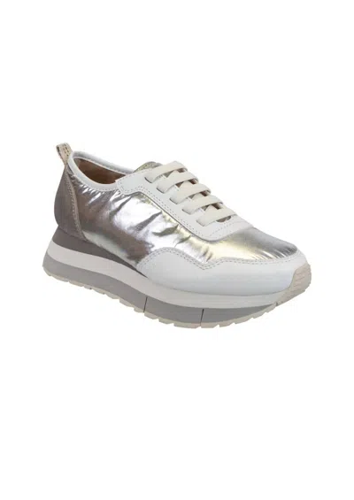 Naked Feet Women's Kinetic Platform Sneakers In Silver In White