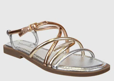 Naked Feet Women's Minimalist Flat Sandals In Gold In Silver