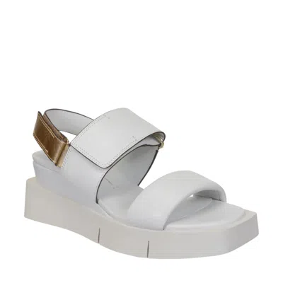 Naked Feet Women's Paradox Open Toe Wedge Sandals In White Multi In Animal Print