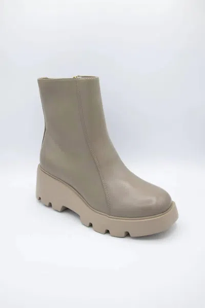 Naked Feet Xenus Lug Sole Boot In Greige In Beige