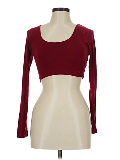 Pre-owned Naked Wardrobe 3/4 Sleeve T-shirt In Burgundy