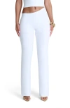 Naked Wardrobe Asymmetric Bootcut Pants In White