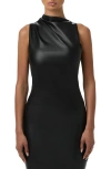 Naked Wardrobe Asymmetric Faux Leather Top In Black