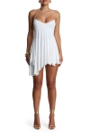Naked Wardrobe Asymmetric Halter Minidress In White