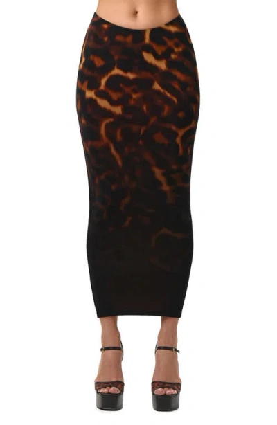 Naked Wardrobe Bare Body Body-con Maxi Skirt In Brown
