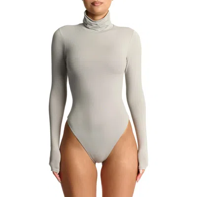 Naked Wardrobe Bare Turtleneck Bodysuit In Grey | ModeSens
