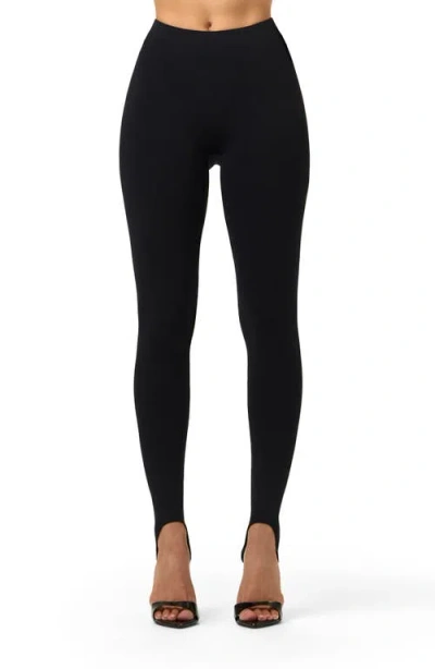 Naked Wardrobe Body Flex High Waist Stirrup Leggings In Black