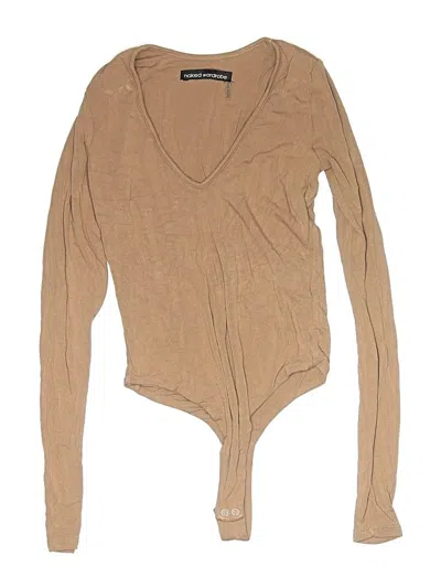 Pre-owned Naked Wardrobe Bodysuit In Tan