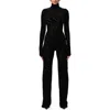 Naked Wardrobe Burnout Long Sleeve Jumpsuit In Black