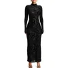 Naked Wardrobe Burnout Long Sleeve Maxi Dress In Black