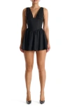 Naked Wardrobe Bustier Lace-up Back Fit & Flare Minidress In Black