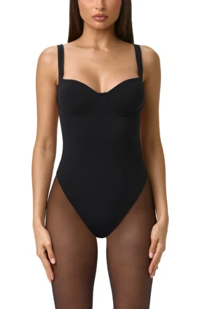 Naked Wardrobe Bustier Tank Bodysuit In Black