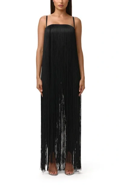 Naked Wardrobe Butter Fringe Romper In Black