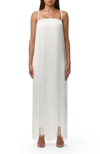Naked Wardrobe Butter Fringe Romper In White