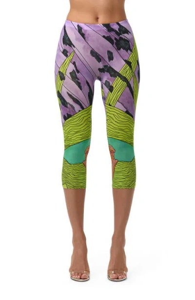 Naked Wardrobe Capri Leggings In Multi
