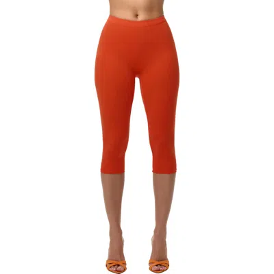Naked Wardrobe Capri Leggings In Red