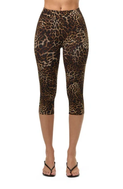 Naked Wardrobe Capri Leggings In Brown