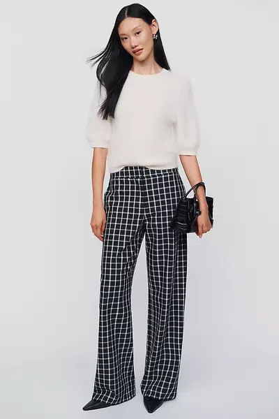 Naked Wardrobe Check Suiting High Rise Pants In Black