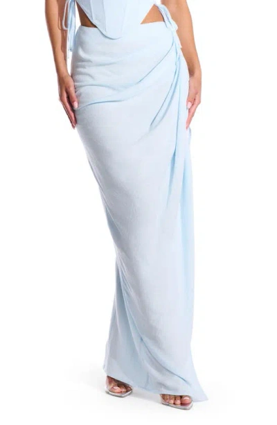 Naked Wardrobe Chic High Waist Maxi Skirt In Blue Smoke