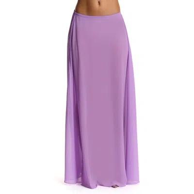 Naked Wardrobe Chiffon A-line Maxi Skirt In Purple