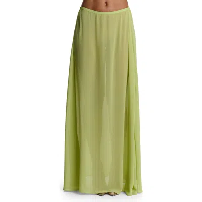 Naked Wardrobe Chiffon A-line Maxi Skirt In Green