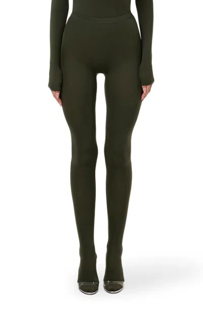 Naked Wardrobe Closed Toe Leggings In Green