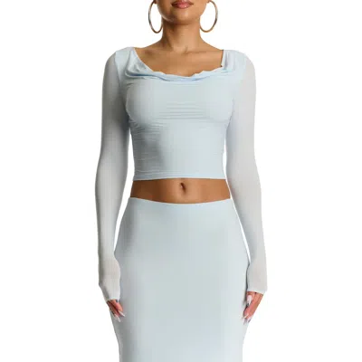 Naked Wardrobe Cowl Neck Crop Top