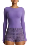 Naked Wardrobe Crewneck Bodysuit In Purple