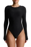 Naked Wardrobe Crewneck Bodysuit In Black