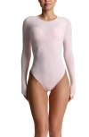 Naked Wardrobe Crewneck Bodysuit In Cherry Blossom