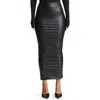 Naked Wardrobe Croc Embossed Faux Leather Midi Skirt