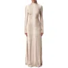 Naked Wardrobe Crocodile Print Funnel Neck Long Sleeve Maxi Dress In Multi