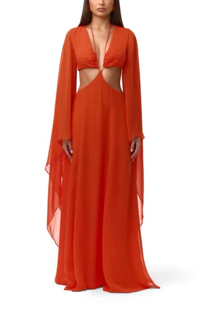 Naked Wardrobe Cutout Maxi Dress In Red