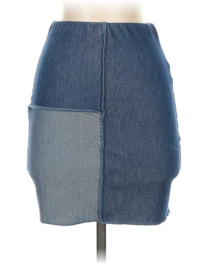 Pre-owned Naked Wardrobe Denim Skirt In Blue