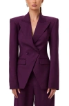 Naked Wardrobe Double Breasted Blazer In Purple