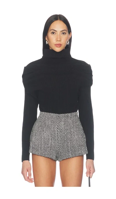 Naked Wardrobe Draped Knit Top In Black