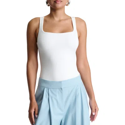 Naked Wardrobe Essential Square Neck Tank In White