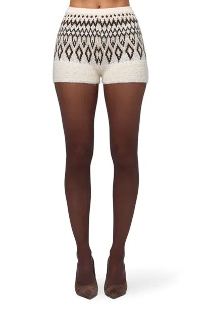 Naked Wardrobe Fair Isle Knit Hot Pants In Multi
