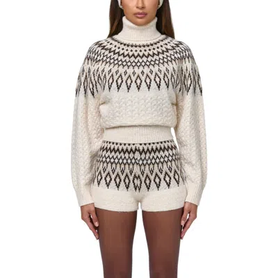 Naked Wardrobe Fair Isle Turtleneck Sweater In Multi