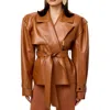 Naked Wardrobe Faux Leather Crop Trench Coat