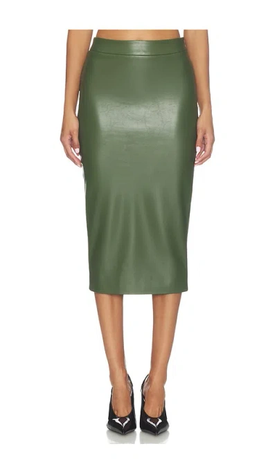 Naked Wardrobe Faux Leather Pencil Skirt In Olive