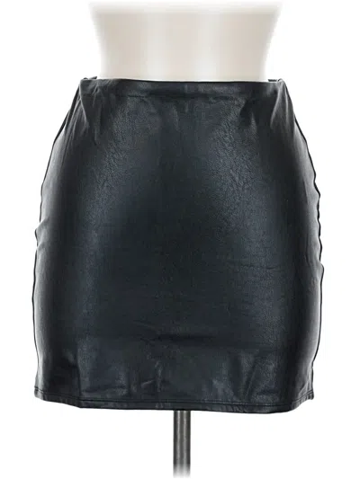 Pre-owned Naked Wardrobe Faux Leather Skirt In Black